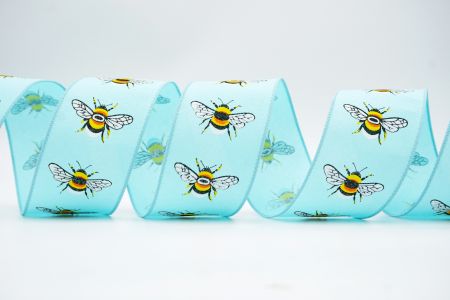Lentebloem met bijen collectie lint_KF7568GC-12-12_blauw